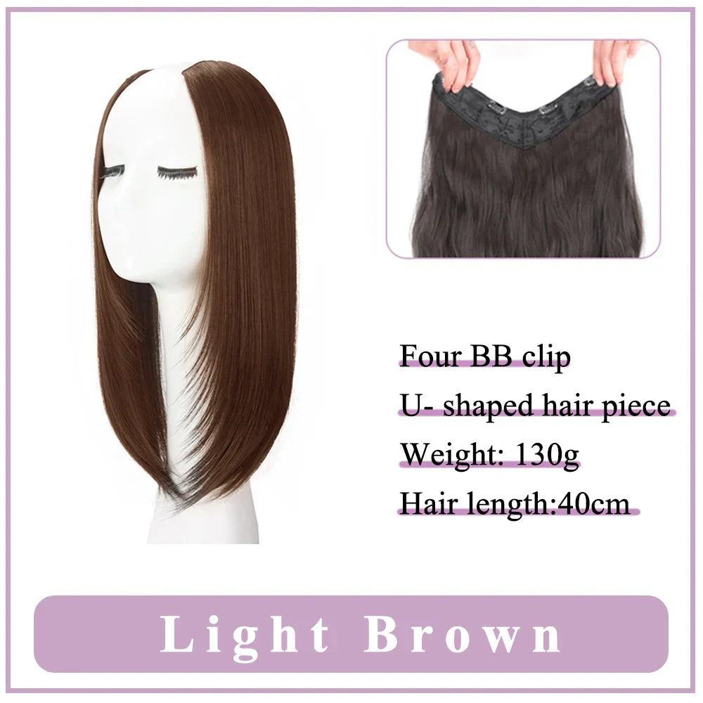 WEILAI Women's V-Shaped Long Hair Extension Synthetic Wig