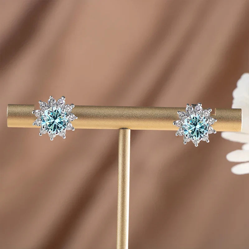JoyceJelly 1 carat D Color Moissanite Diamond Earrings