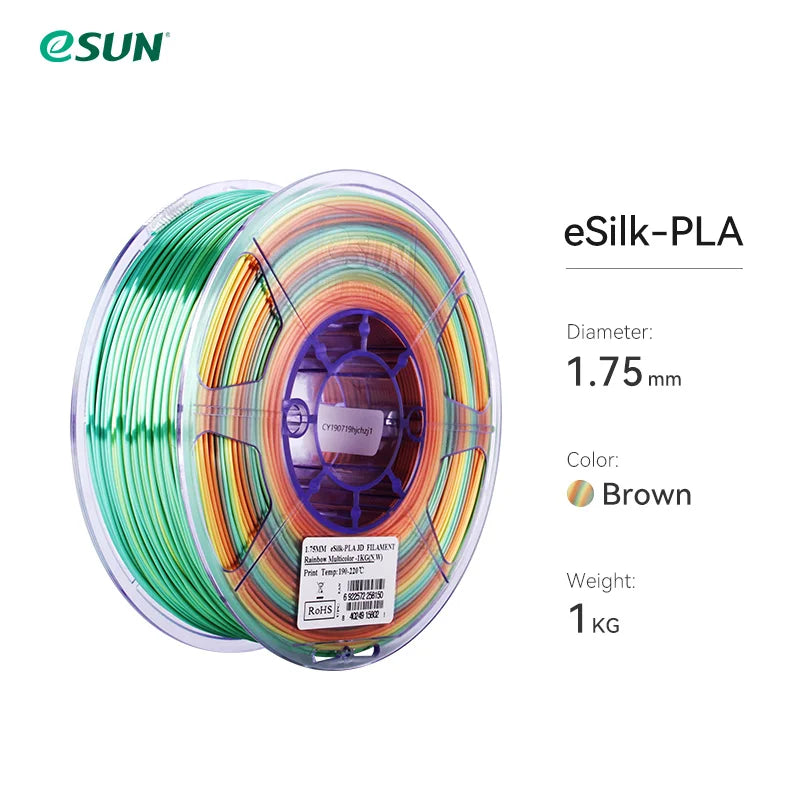 eSUN Rainbow Silk PLA Filament 1.75mm Rainbow Silk