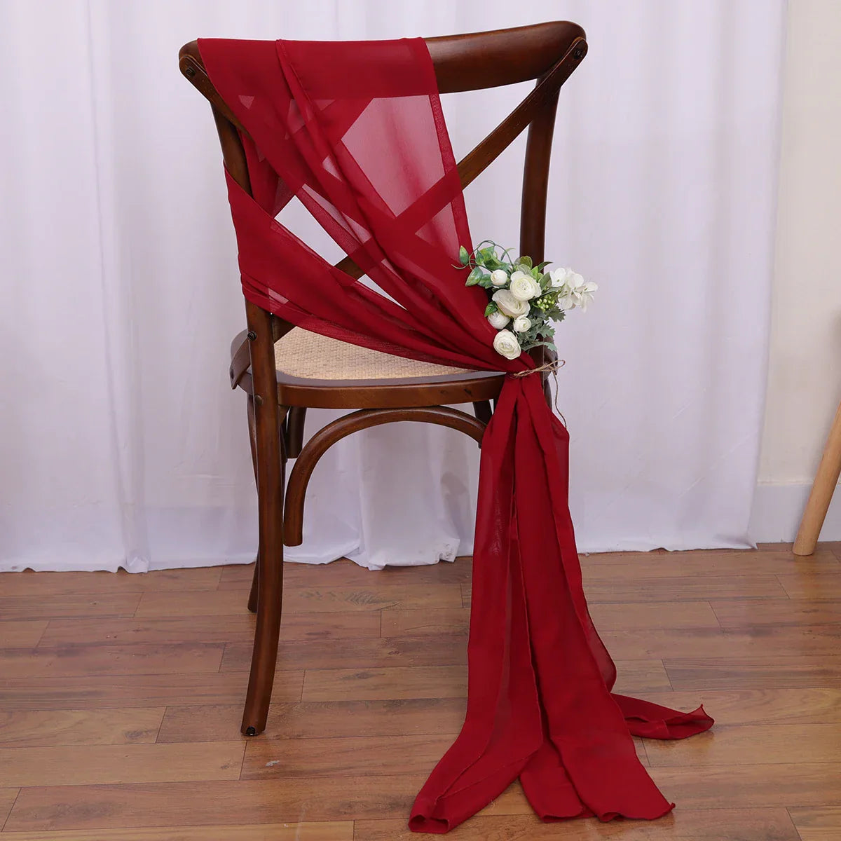 40PCS Chiffon Chair Sashes Wedding Chair Decoration 16x275cm