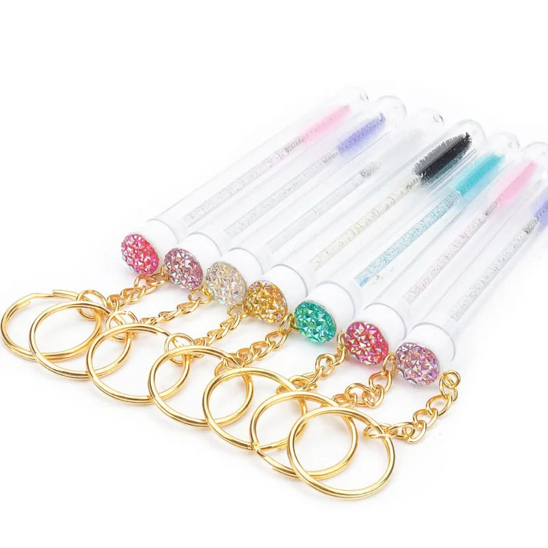 10pcs Mascara Wand Tubes Eyebrow Brush Diamond Key