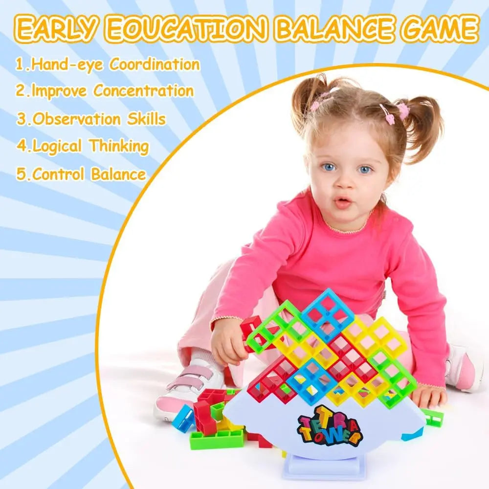 Balance Stacking Board Bricks Kids Adults Tower Block