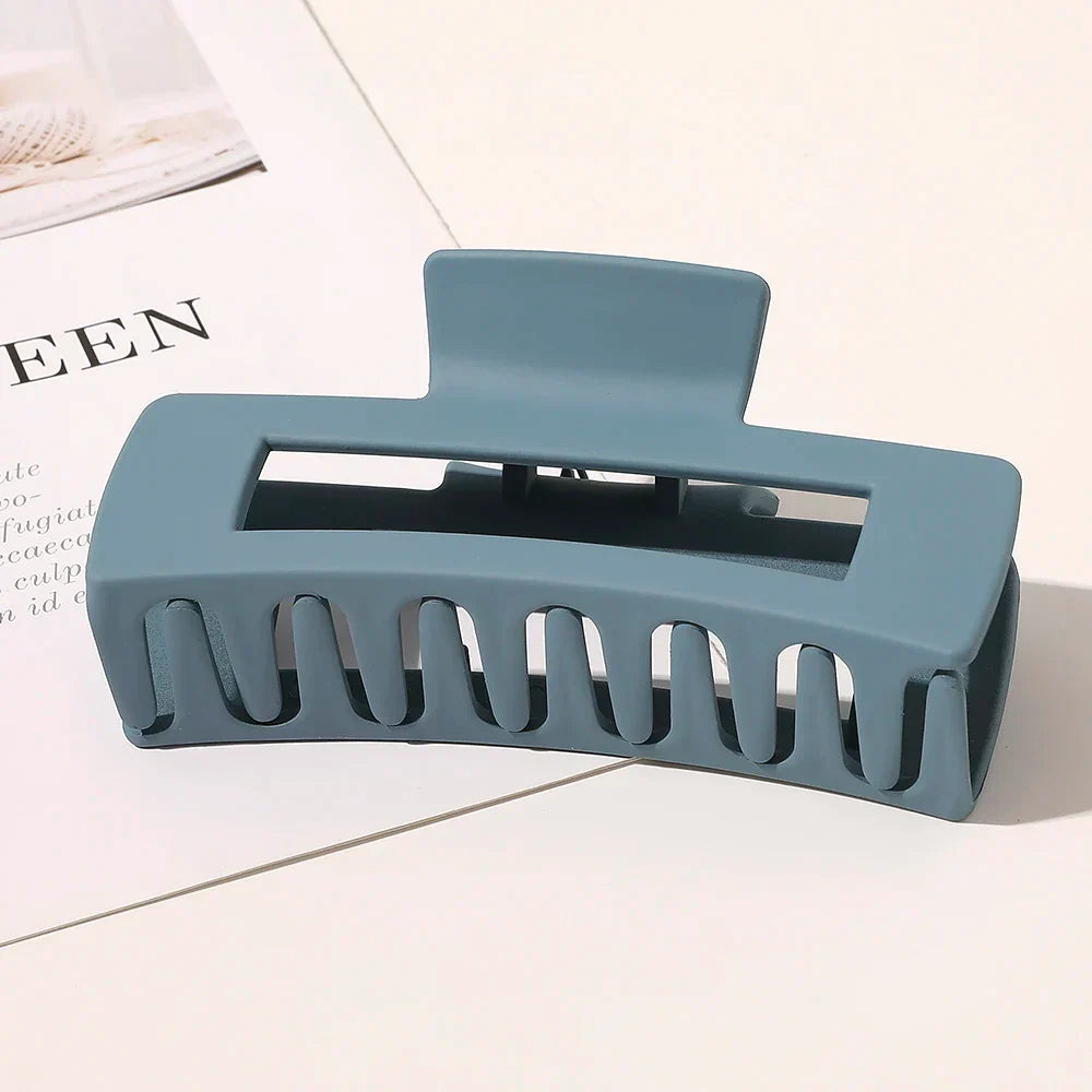 Simple Square Geometric Frosted Hair Claws Clamps Acetate