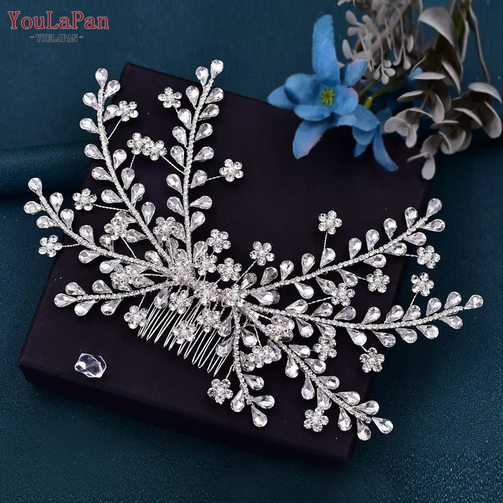 TOPQUEEN Rhinestone Bridal Comb Women Hair Clip Wedding