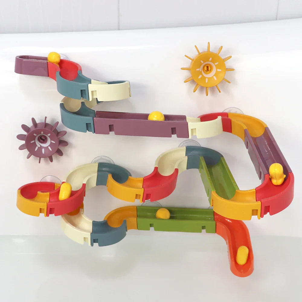 Bath Toys Baby Marble Runs DIY Assembled Slide