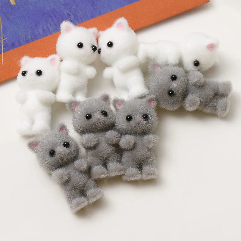 Min order 30pcslot flocking animals cartoon cats shape