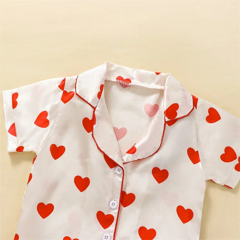 2023 Fashion Children Summer Pajama Sets Silk Satin