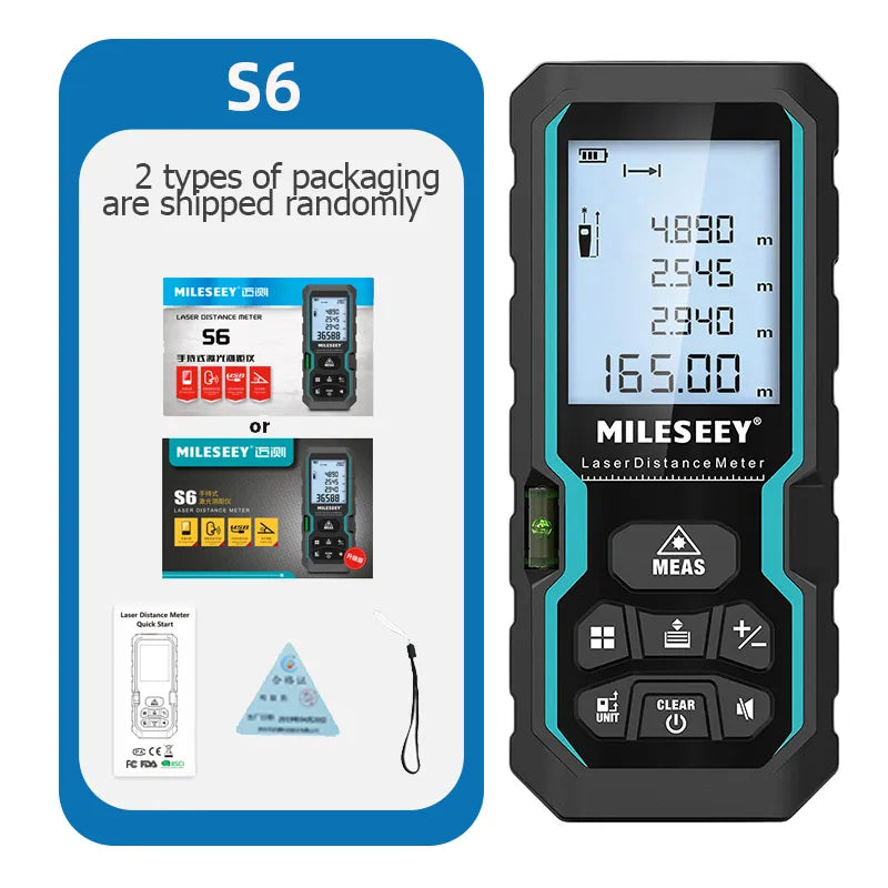 MILESEEY S6 Laser Tape Measure 40M 60M 80M