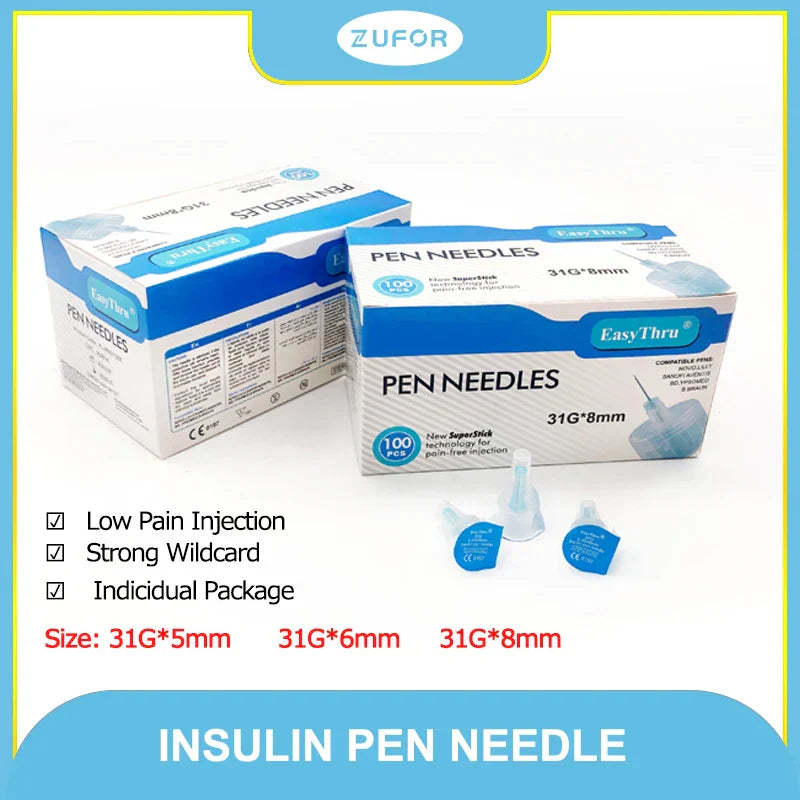 31G(5mm 6mm 8mm ) Painless Diabetic Syringes Medical Diabetes Accessories 100pcs/box