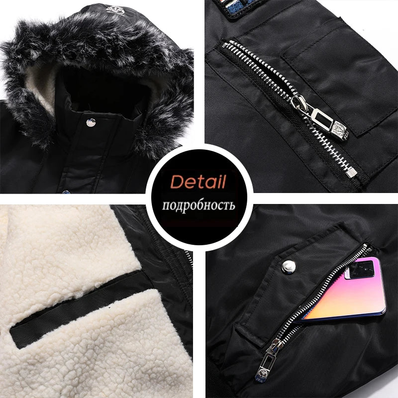 Plush Thickened Men's Jacket Winter Casual Cotton Jacket