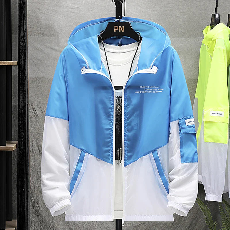 Men Summer Ultralight Jacket Thin Sunscreen Casual Zip-Up