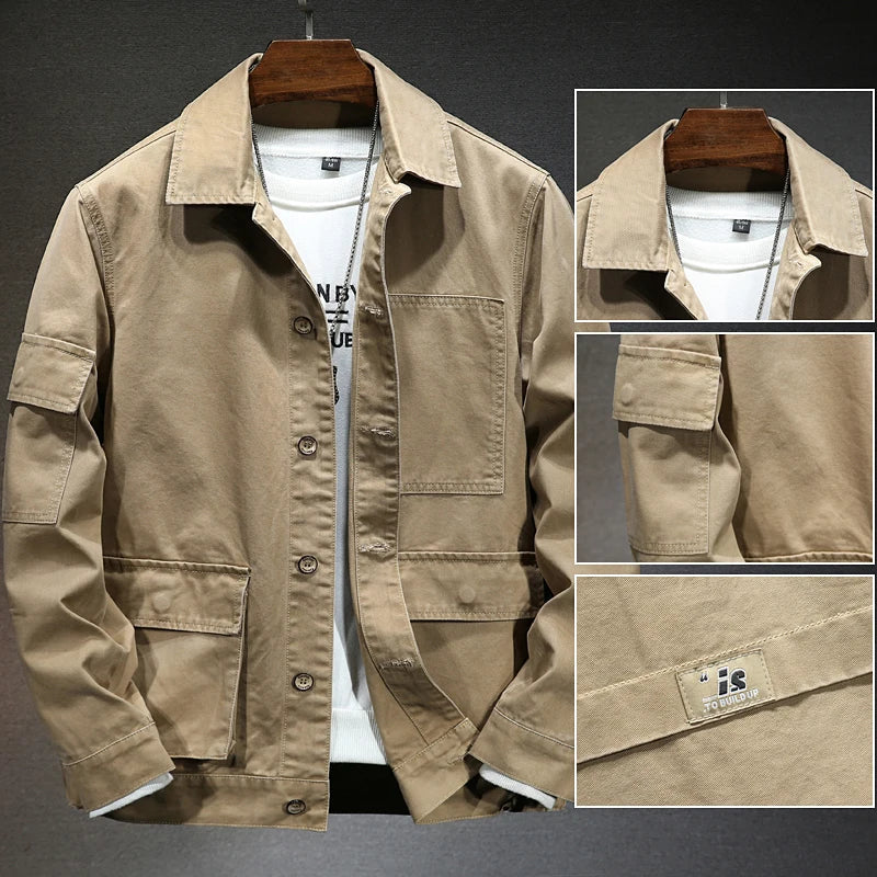 Men's American Style Vintage Denim Jacket 2023 spring