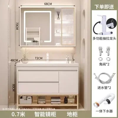 Washbasin Mirror Drawer Wall White Bathroom Cabinets Vanity