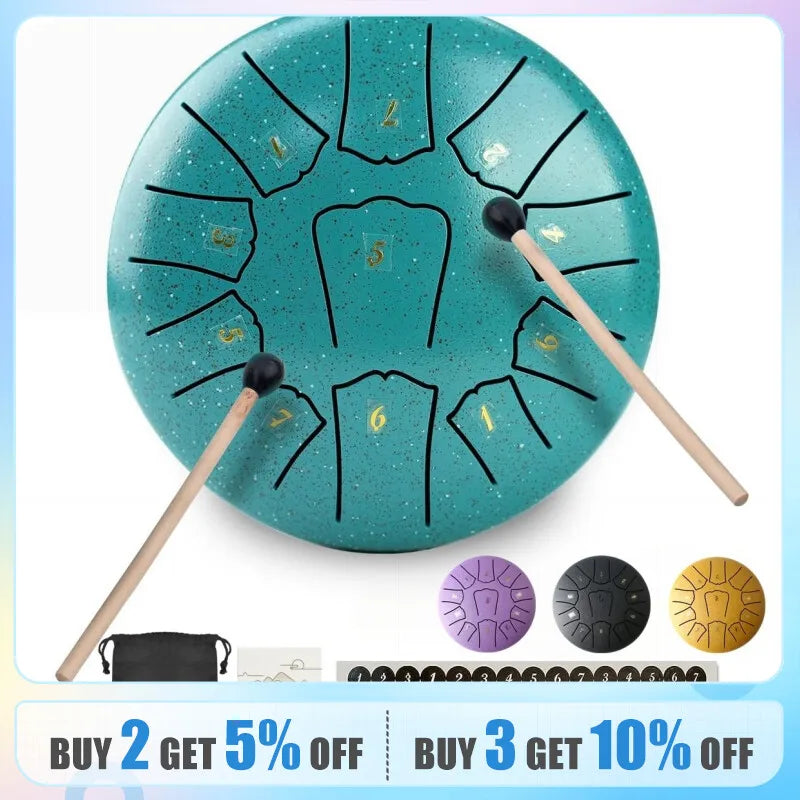 Miwayer Mini Steel Tongue Drum 6 Inch 11