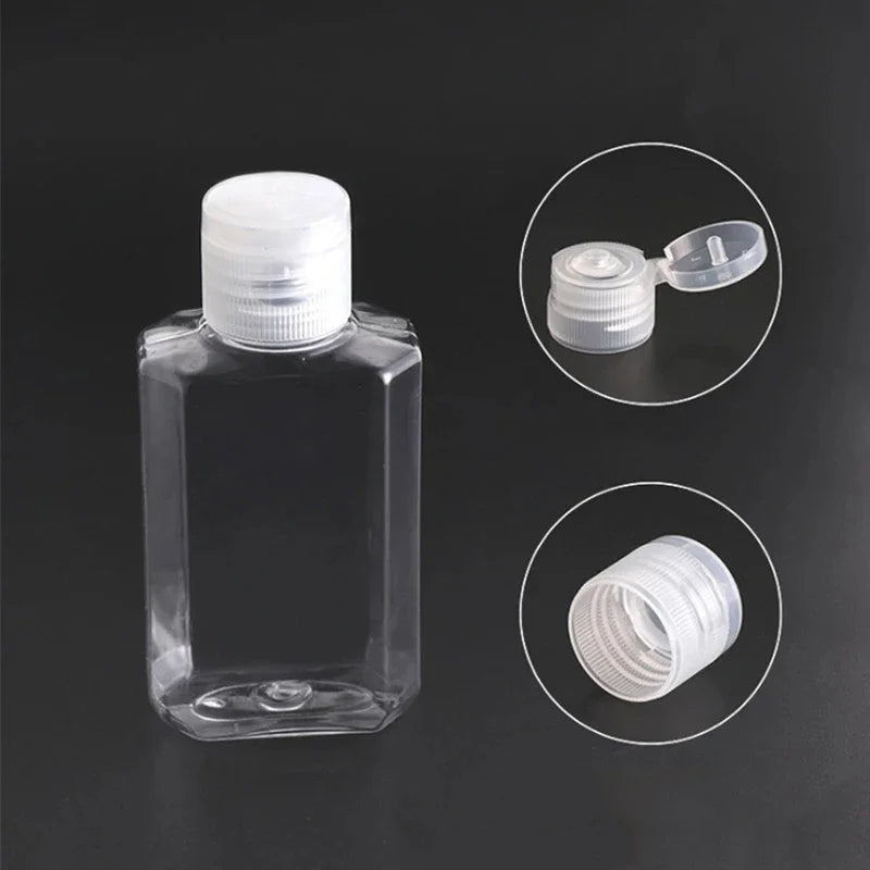 100/20/10Pcs Transparent Bottle With Flip Cap Plastic Hand
