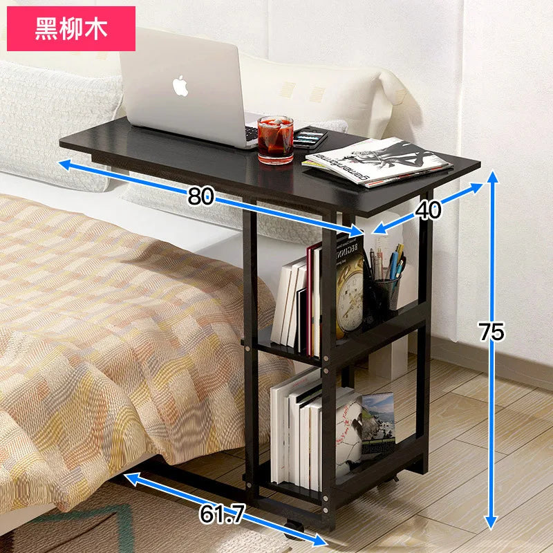 Removeable Laptop Desk with Wheels Wooden Table Computer