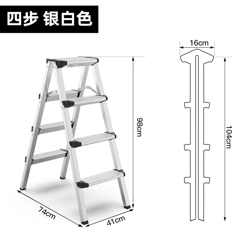 Multifunctional High Stools Kitchen Aluminum Alloy Herringbone Ladder