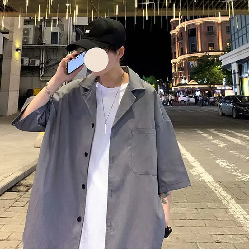 Summer Men's Sets Half Sleeve Blazer Suits Solid