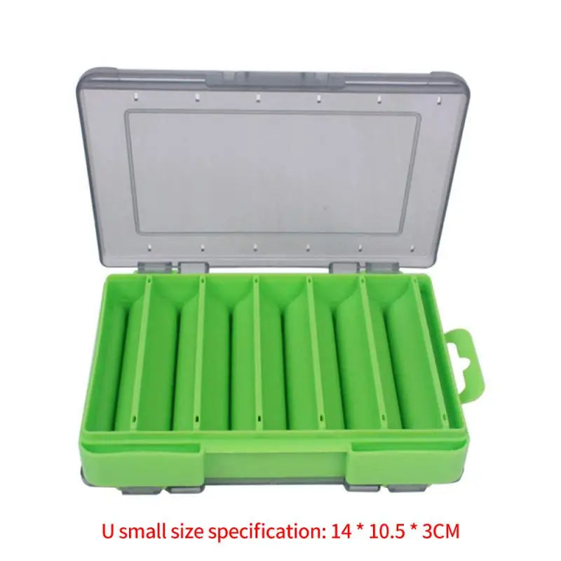 Fishing Tackle Box Lure Storage 14 Compartments Double