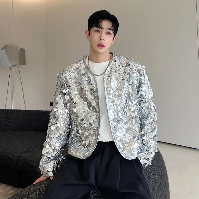 IEFB Sexy Man Jackets Fashion Korean Style Sequin