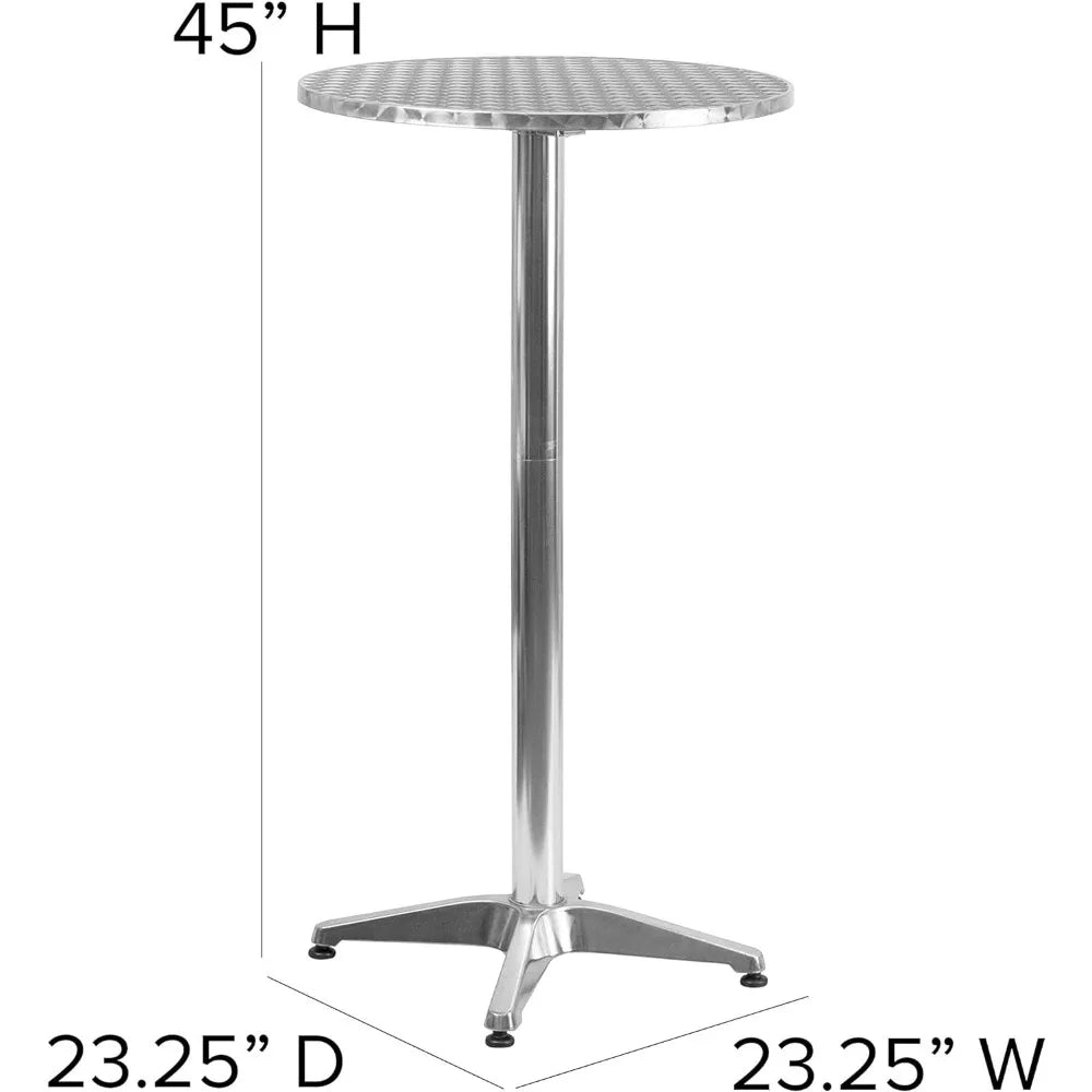 Furniture Mellie 23.25" Round Aluminum Indoor-Outdoor Bar Height