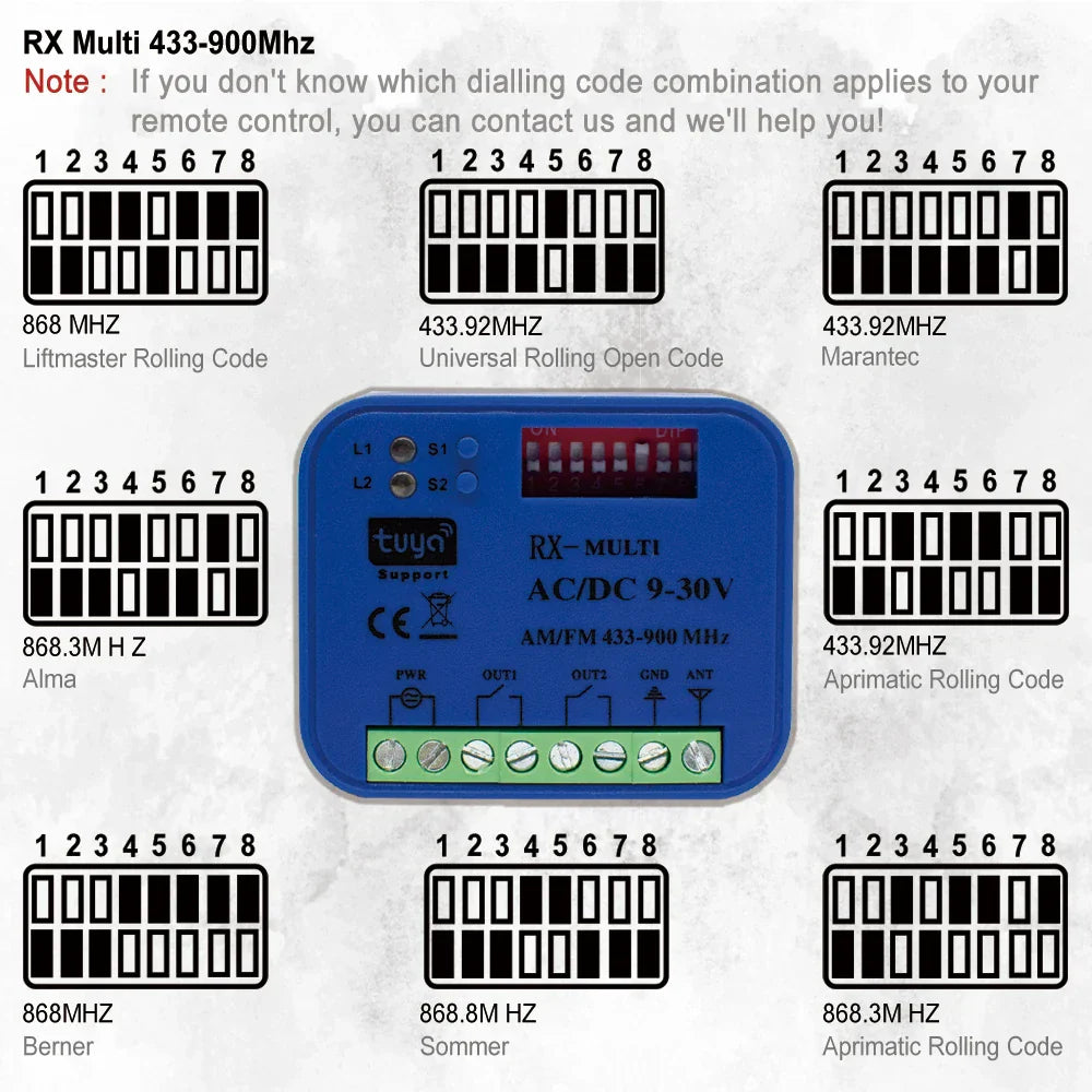 Universal Tuya WiFi Smart Switch RX Multi Garage