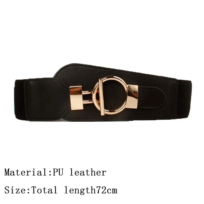 Ladies Wide Waist Straps Fashion Vintage Pu Leather