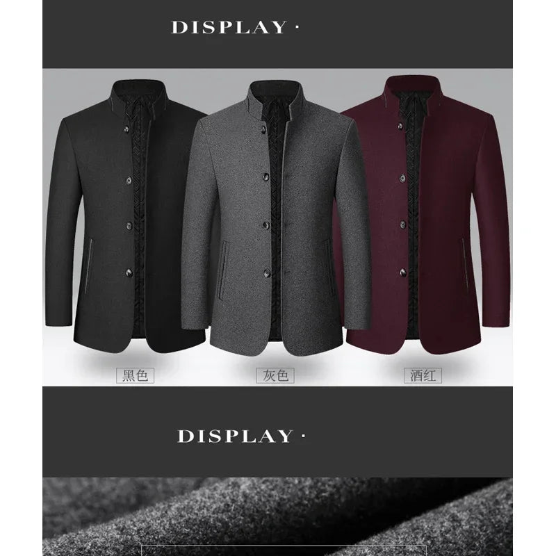 BROWON Brand Winter Coat Men Chinese Style Stand