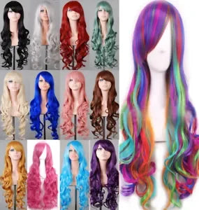 Lady 80cm Long Curly Wigs Fashion Cosplay Costume