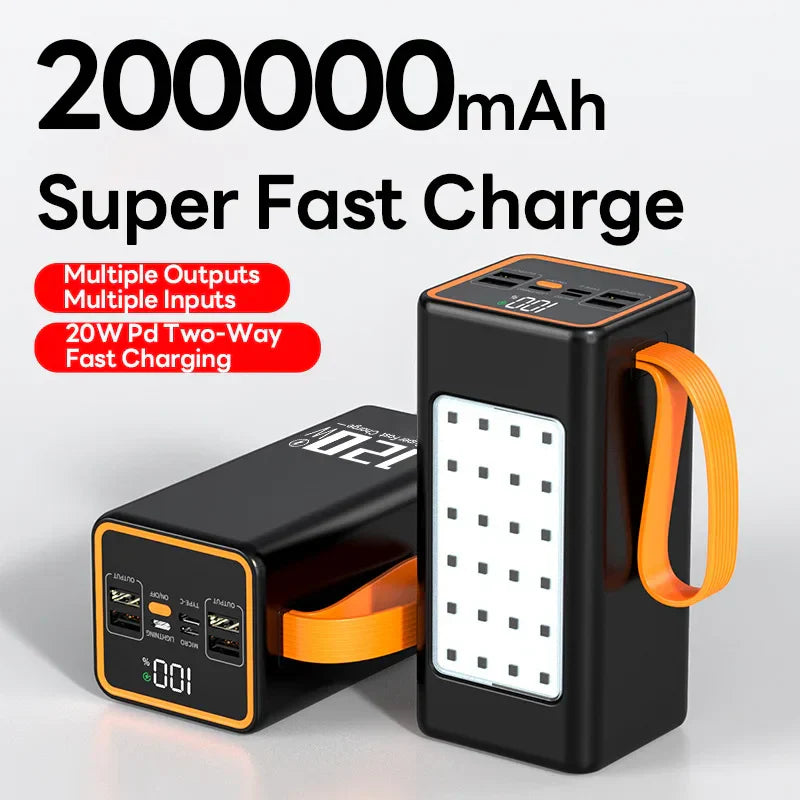 200000mAh Twoway Fast Charging 120W Portable Charger Power