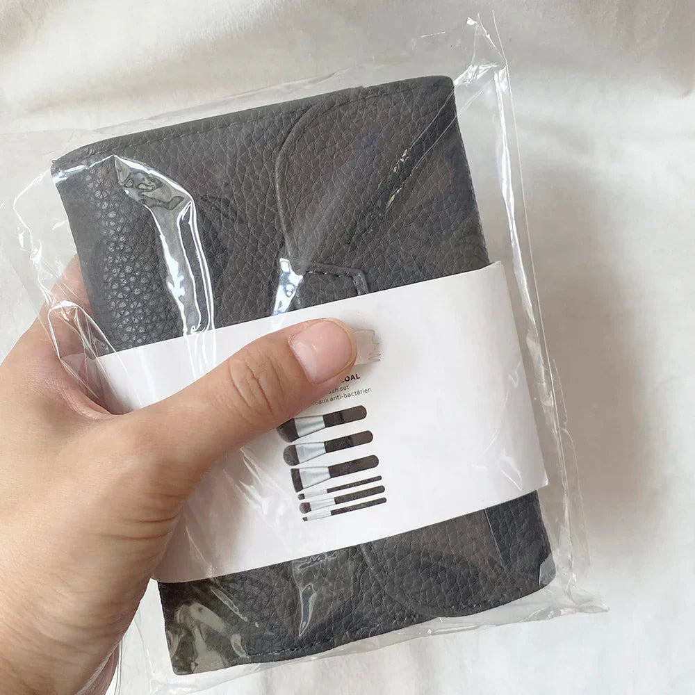 Deluxe Charcoal Antibacterial Makeup Brushes Set - 6Pcs