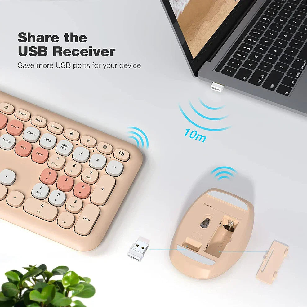 Wireless Keyboard Mouse Combo 2.4G Compact Keyboard and