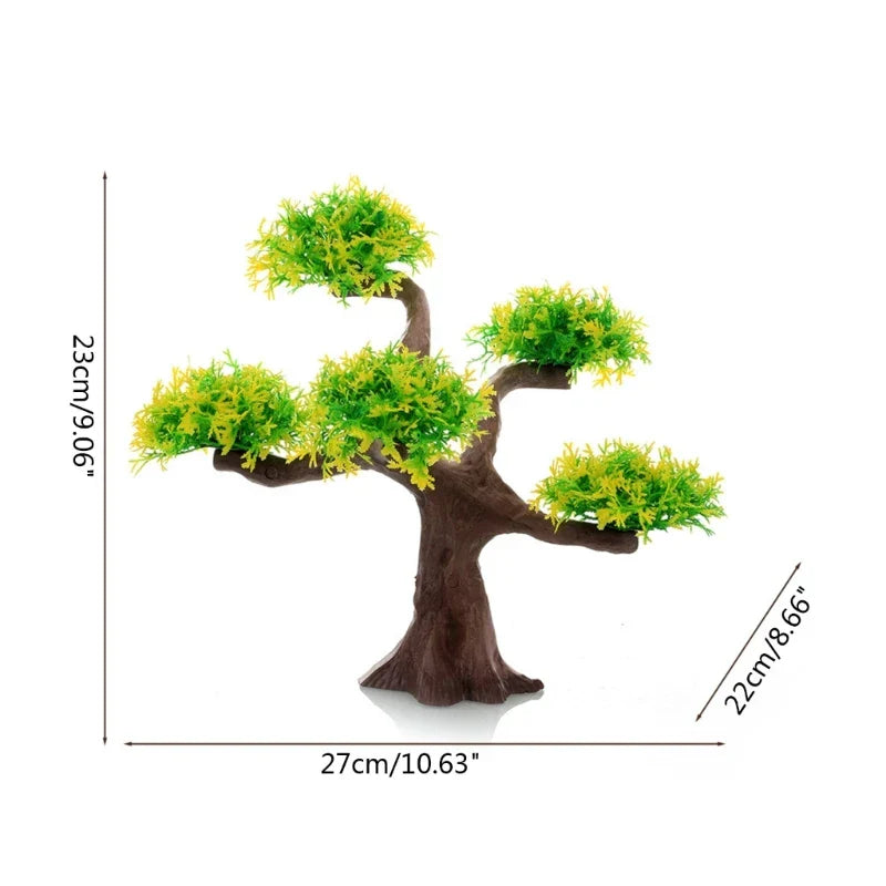 Green Artificial Tree for Aqua-Terrariums Plant Fish Bowl