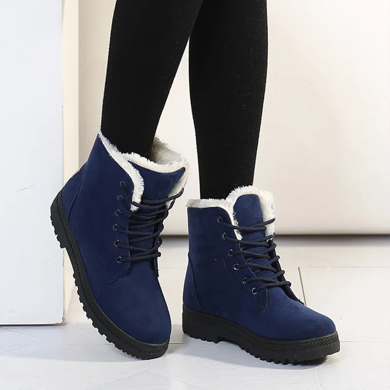 Women Winter Boots Ladies Snow Boots Lace Up