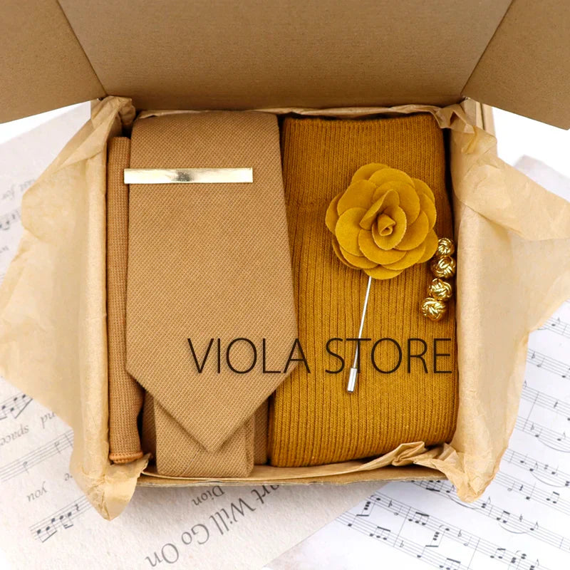 Viola Design 5PCS Gift Box Solid Cotton Sock