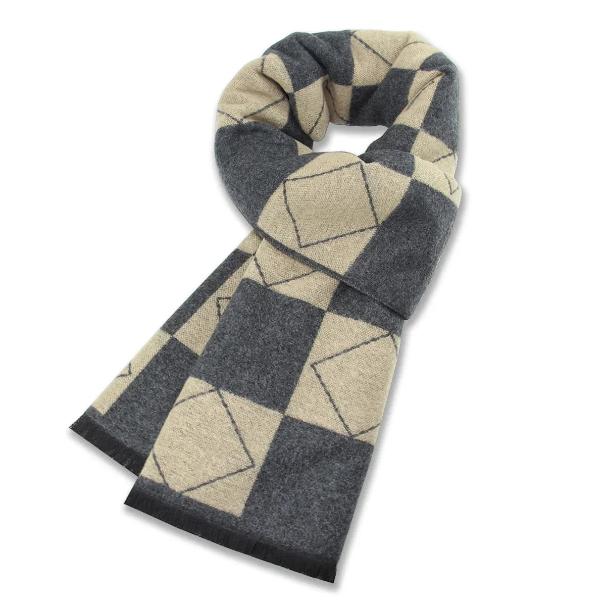 High Quality Men Scarf Autumn Winter Plaid Knitted
