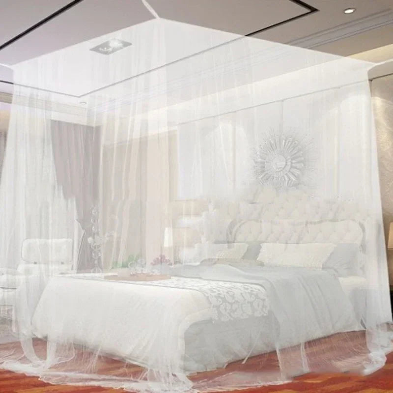 White Four Corner Outdoor Camping Mosquito Canopy Net