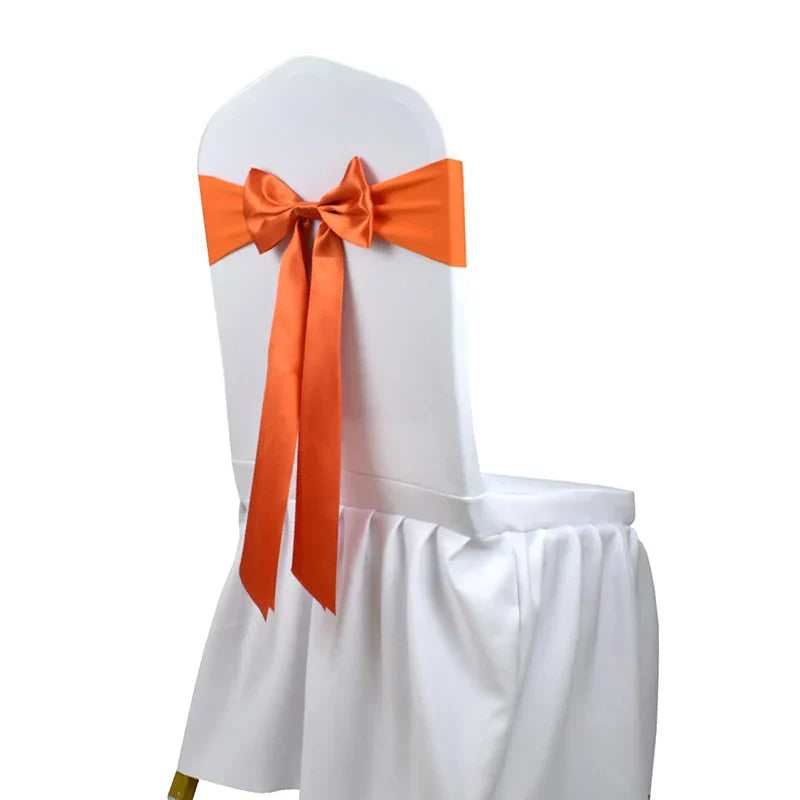 10pcs/50pcs Satin Spandex Chair Bow Band Ribbon Chair
