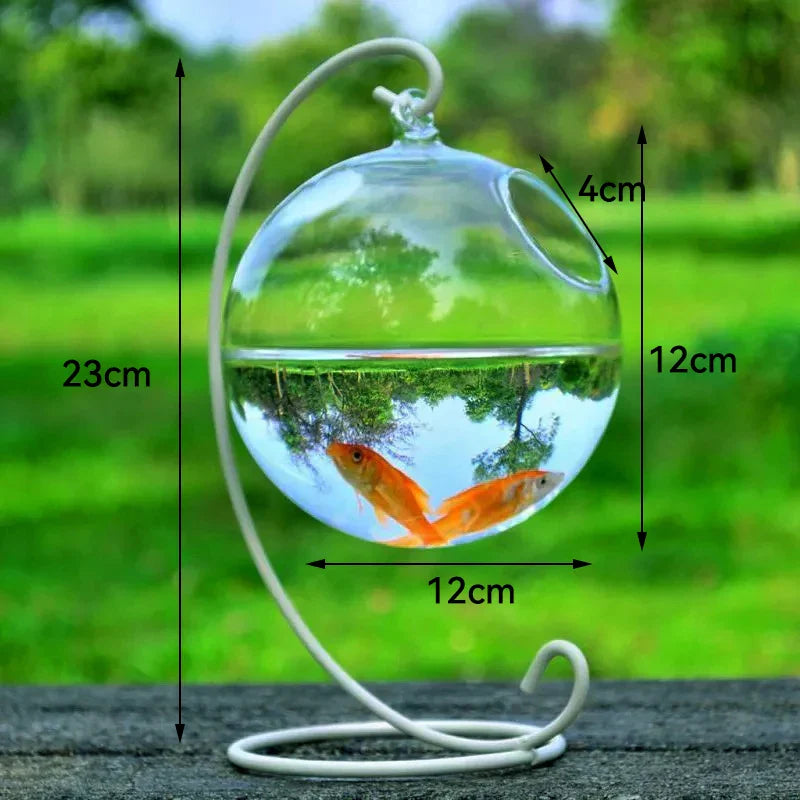 Mini Fish Tank Aquarium Accessories Goldfish Glass Fishbowl