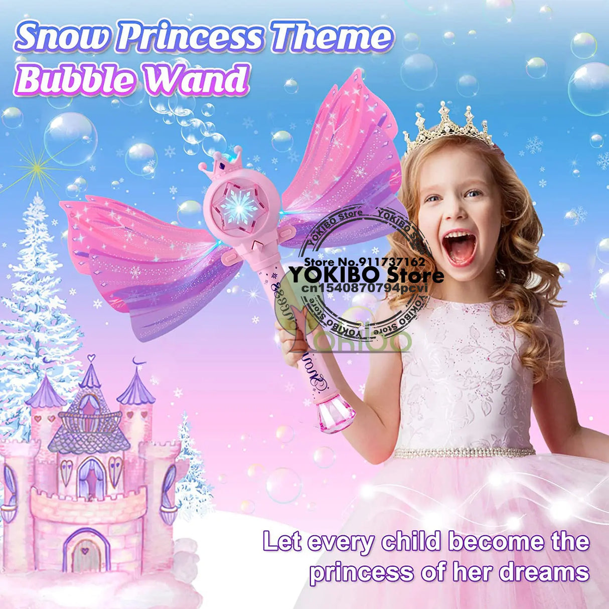 Bubble Wands for Kids Girls Light Up LED