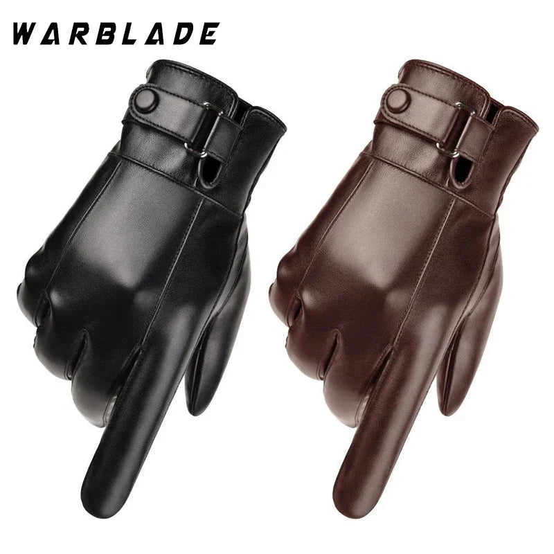 2024 New Winter Gloves Men Women Black PU