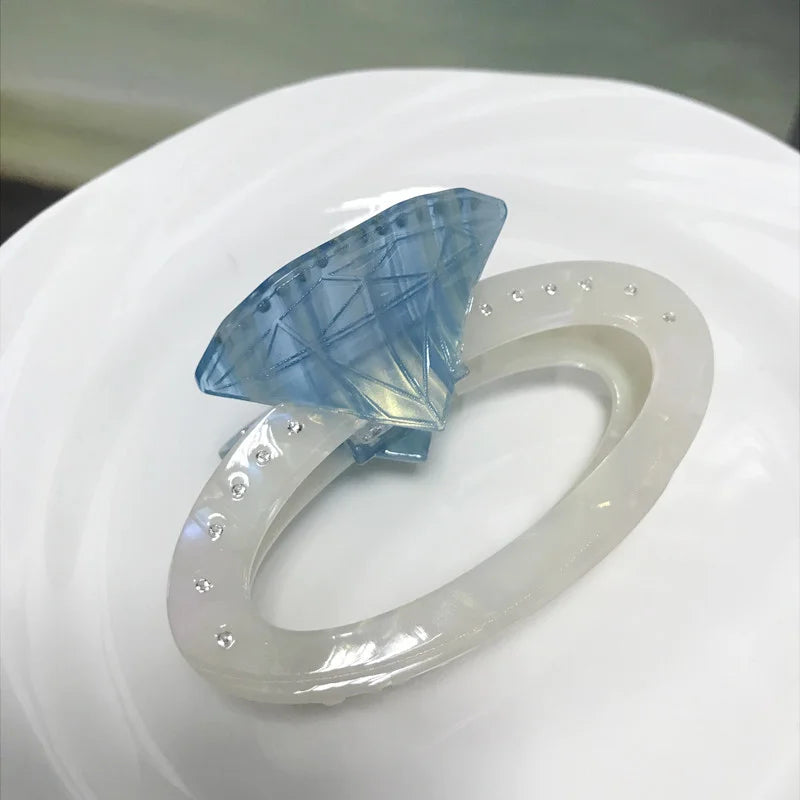 Muweordy Diamond Design Acetate Hair Claw For Women