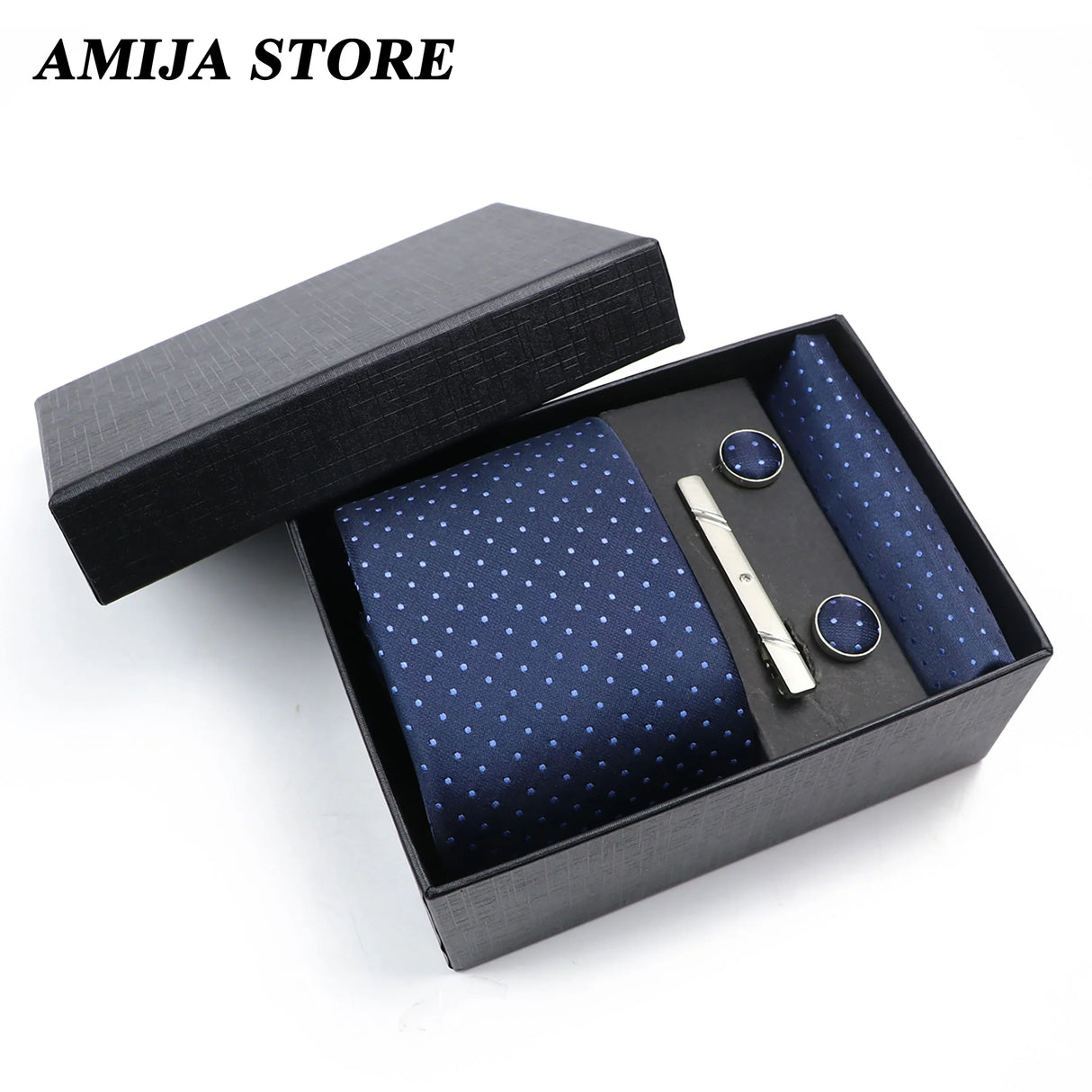Men's Tie Gift Box With Neckties Handkerchiefs Cufflinks