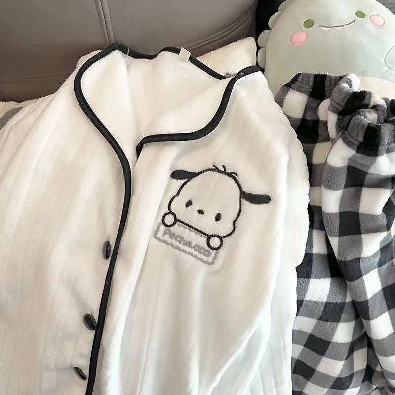 Pochacco Flannel Home Suit Coat Velvet Home Suit