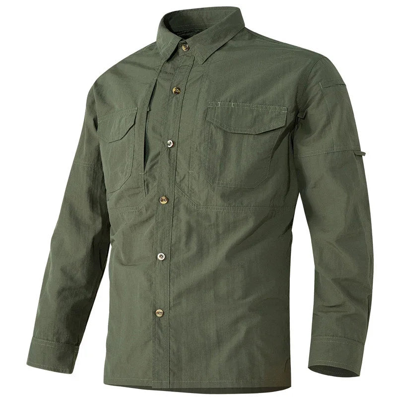 Mens Cargo Shirt Quick Drying Tactical Hiking Tops