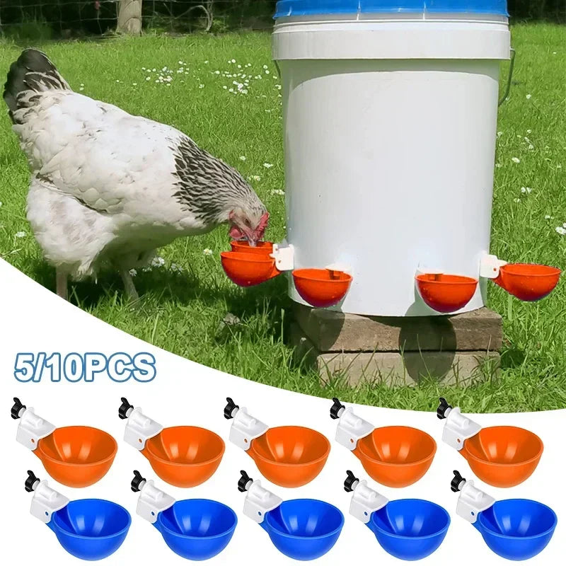5/10PCS Automatic Chicken Water Feeder Drinking Cups Poultry
