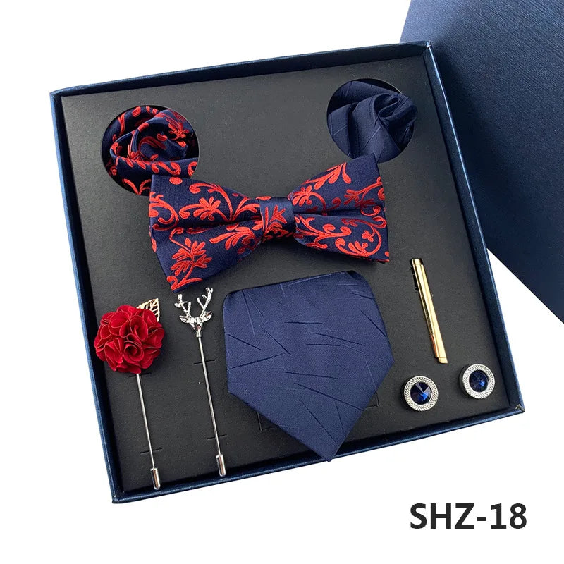 Men's Tie Set Gift Box Fashion Brand Bowtie