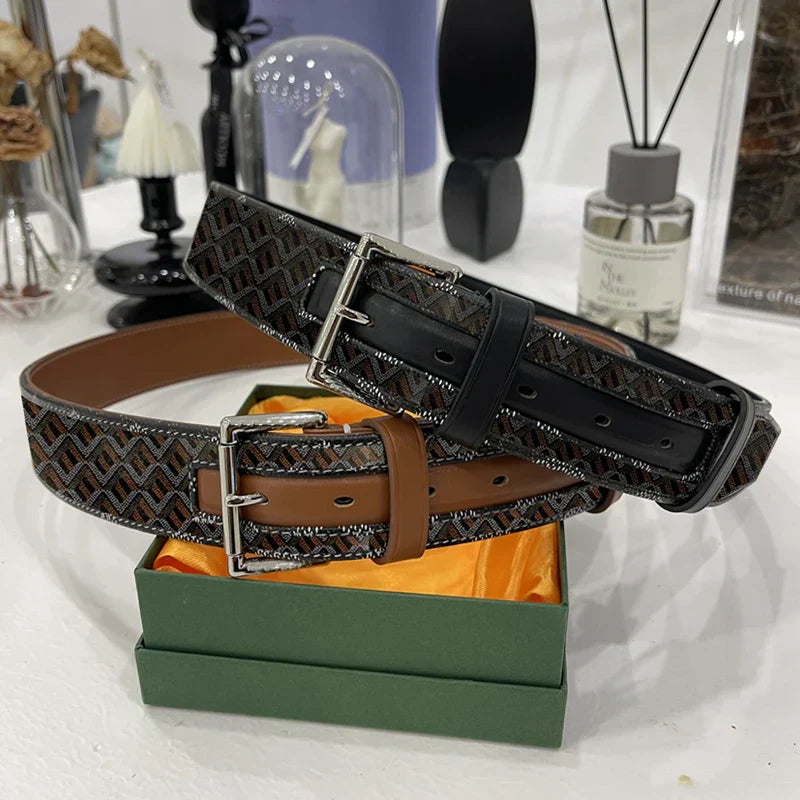 2023 Women's Genuine Leather Belt with Gold Buckle