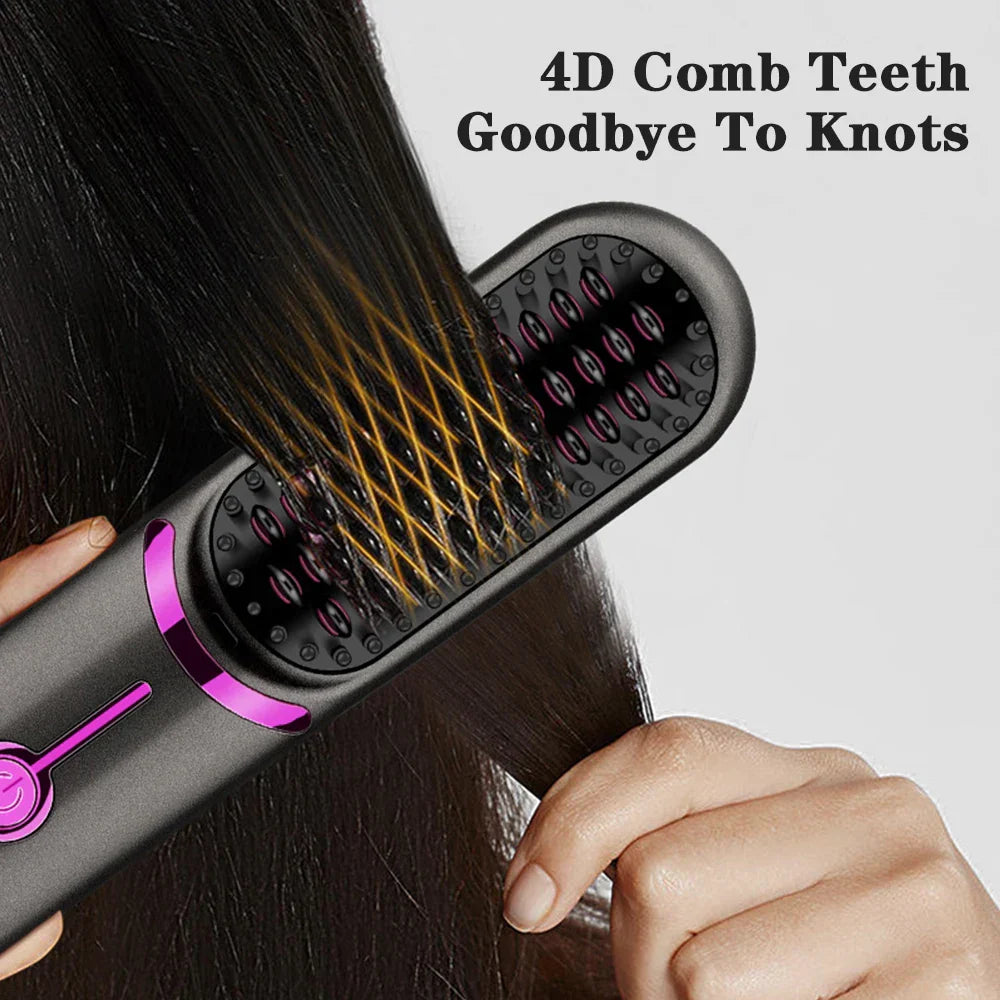Electric Hair Brushes Wireless Hair Straightener Brush for