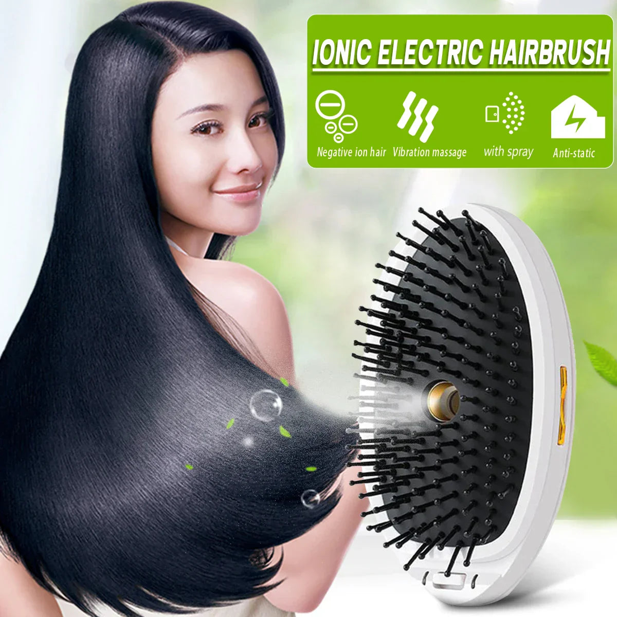 Hair Smoothing Straightening Brush Spray Steam Scalp Massage